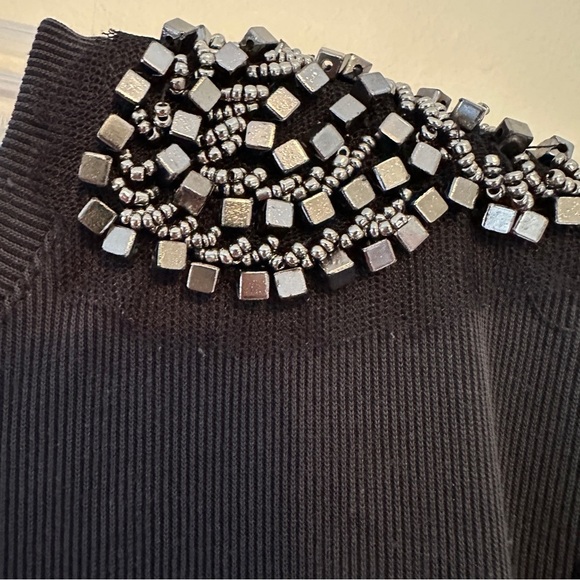 Marfinno Black Embellished Metallic Butterfly Bling Tee Size L - Picture 4 of 7